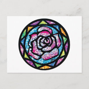 Licht roze Roos voor mousserend glitter Briefkaart