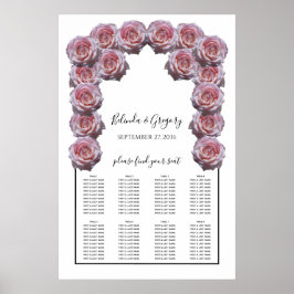 Licht roze Rozen Bigend zitplaatje Poster