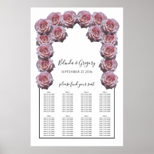 Licht roze Rozen Bigend zitplaatje Poster