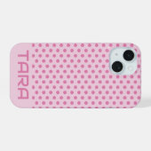 LICHT ROZE STIPPEN STIJLVOLE EENVOUDIGE AANGEPASTE iPhone 15 CASE (Achterkant horizontaal)