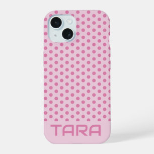 LICHT ROZE STIPPEN STIJLVOLE EENVOUDIGE AANGEPASTE iPhone 15 CASE