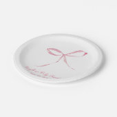 Licht roze strik Coquette gepersonaliseerd Papieren Bordje (Gekanteld)