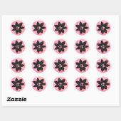 Licht Roze Tropische Bloem Ronde Sticker (Vel)