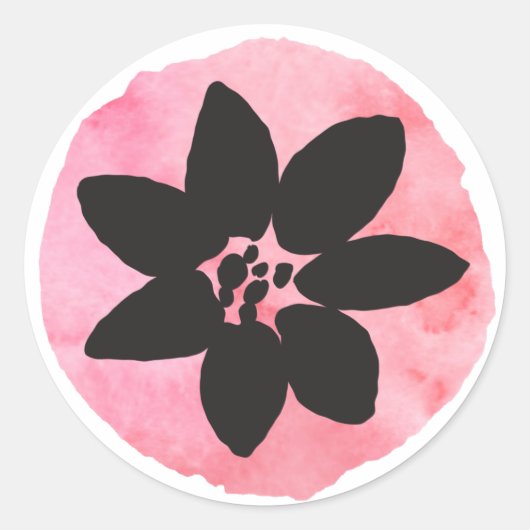 Licht Roze Tropische Bloem Ronde Sticker (Voorkant)