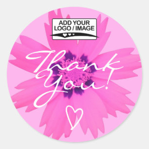 Licht roze ventilator Dank u de Sjabloon van de Lo Ronde Sticker