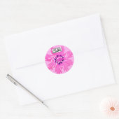 Licht roze ventilator Dank u de Sjabloon van de Lo Ronde Sticker (Envelop)