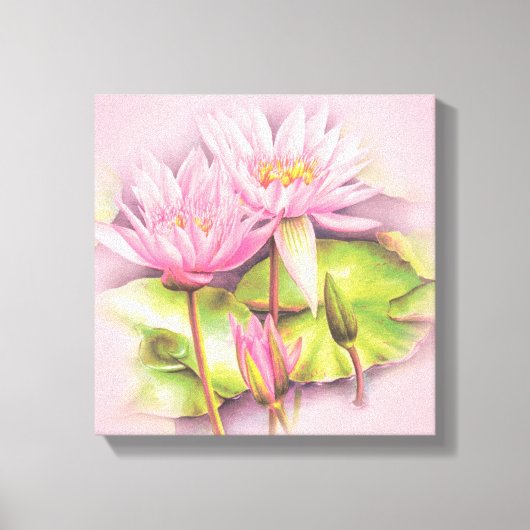 Licht roze vierkant canvas fijn kunstwerk afdruk (Voorkant)