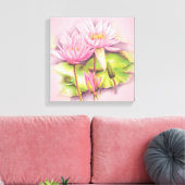 Licht roze vierkant canvas fijn kunstwerk afdruk (Insitu (Woonkamer))