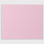 Licht roze | Wappapier van witte gingham Cadeaupapier (Vlak)