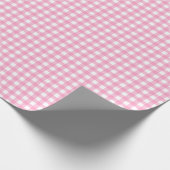 Licht roze | Wappapier van witte gingham Cadeaupapier (Hoek)