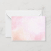 Licht roze Waterverf Bloemen baby shower bedankt Notitiekaartje (Achterkant)