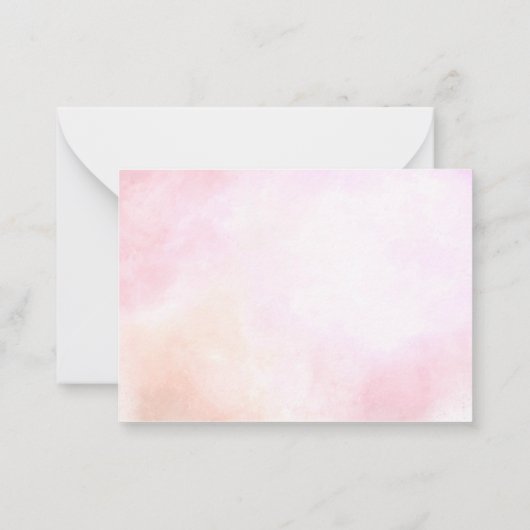 Licht roze Waterverf Bloemen baby shower bedankt Notitiekaartje (Achterkant)