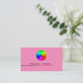 Licht roze wit eenvoudig met Logo Professional Visitekaartje (Staand voorkant)