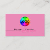 Licht roze wit eenvoudig met Logo Professional Visitekaartje (Voorkant)