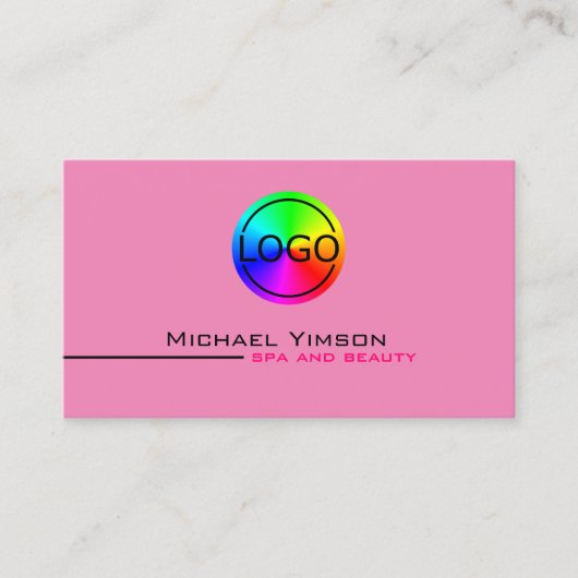 Licht roze wit eenvoudig met Logo Professional Visitekaartje (Voorkant)