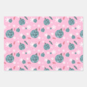 Licht roze & wit Schattigee wintersneeuw Inpakpapier Vel (Voorkant 3)