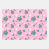 Licht roze & wit Schattigee wintersneeuw Inpakpapier Vel (Voorkant 3)