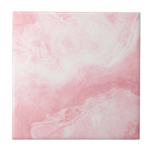 Licht roze witte marmer afdrukken tegeltje