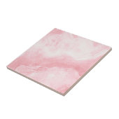 Licht roze witte marmer Afdrukken Tegeltje (Zijkant)