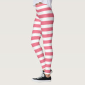 Licht roze & witte streep leggings (Links)