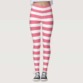 Licht roze & witte streep leggings