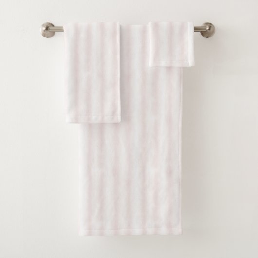 Licht Roze Witte Strepen Bad Handdoek (Insitu)