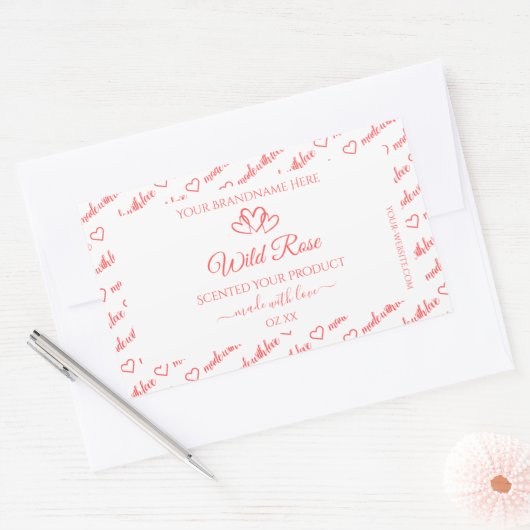 Licht roze witte woorden Cloud Product Labels hart (Envelop)