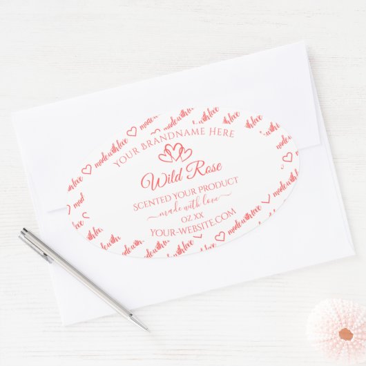 Licht roze witte woorden Cloud Product Labels hart (Envelop)