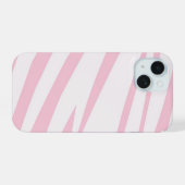 Licht Roze Zebra Patroon iPhone 15 Case (Achterkant horizontaal)