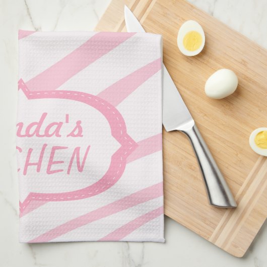 Licht roze Zebra Patroon Theedoek (Quarter Fold)