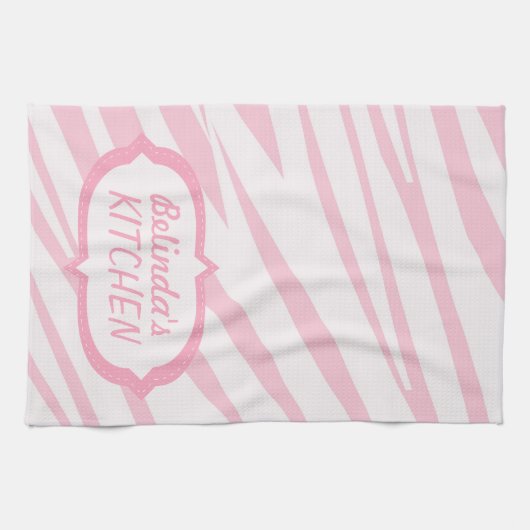 Licht roze Zebra Patroon Theedoek (Horizontaal)