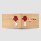 Licht Rustic Red Floral Mason Jar Wedding Gastenboek (Volledig)