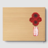 Licht Rustic Red Floral Mason Jar Wedding Gastenboek (Achterkant)