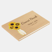 Licht Rustic Yellow Floral Mason Jar Wedding Gastenboek (Hoek)