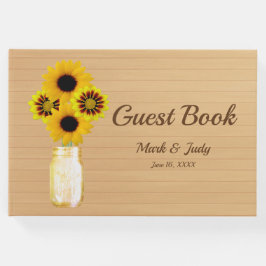 Licht Rustic Yellow Floral Mason Jar Wedding Gastenboek