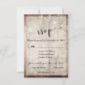 Licht Rustiek Hout & Lichten RSVP met Menu (Voorkant)