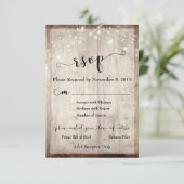 Licht Rustiek Hout & Lichten RSVP met Menu (Staand voorkant)