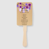 Licht rustiek Paarse Bloemen Mason Jars Bruiloft Handwaaier (Voorkant)