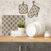 Licht rustiek traditioneel ovenwant & pannenlap set