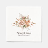 Licht Rustieke Earth Tone Bloemen Boho Trouwdiner Servet (Voorkant)