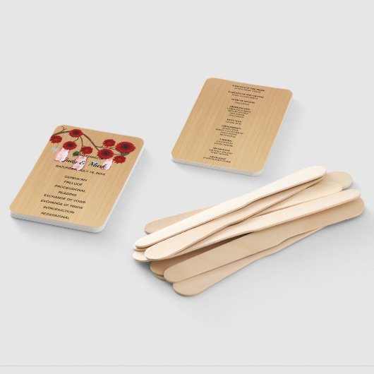 Licht Rustisch Rood Mason Jars Weddenschap Handwaaier (Niet-gemonteerd)