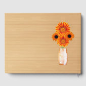 Licht Rustisch Sinaasappel Floral Mason Jar Weddin Gastenboek (Achterkant)