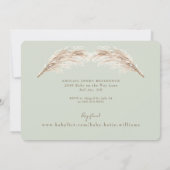 Licht Sage Boho Oh Baby shower Kaart (Achterkant)