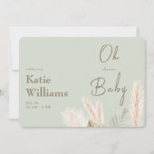 Licht Sage Boho Oh Baby shower Kaart (Voorkant)