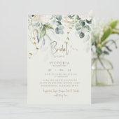 Licht Sage Botanisch Elegant Vrijgezellenfeest Kaart (Staand voorkant)
