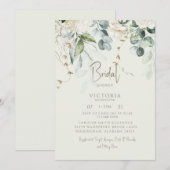 Licht Sage Botanisch Elegant Vrijgezellenfeest Kaart (Voorkant / Achterkant)