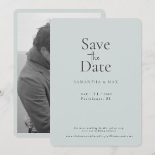 Licht Sage De Twee Van Ons B/W Foto De Datum Opsla Save The Date