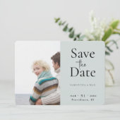 Licht Sage De Twee Van Ons Foto De Datum Opslaan Save The Date (Staand voorkant)