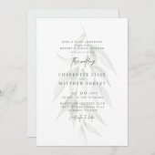 Licht Sage Gedempt Bladgroen Modern Bruiloft Kaart (Voorkant / Achterkant)