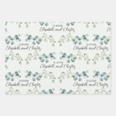 Licht Sage Green Eucalyptus Sprig Wedding Branding Inpakpapier Vel (Voorkant 3)
